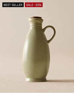 STONEWARE CRUET WITH LId